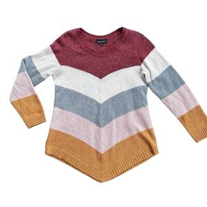 Fortune + Ivy Color Block Sweater Womens L